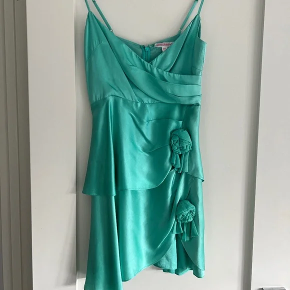 Betsey Johnson | Dresses | Betsey Johnson Teal Satin Dress | Poshmark
